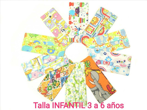 Cubrebocas Infantiles De Tela Estampados Reutilizables