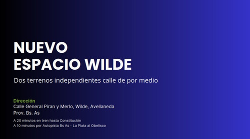 Venta De Lotes De Terreno Ideal Inversores En Wilde