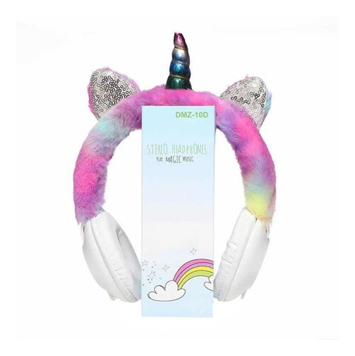 Auriculares Unicornio Cableado Afelpado Arcoiris Infantil ®