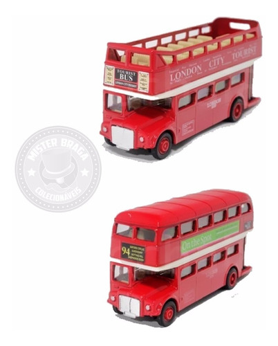 Miniatura Ônibus De Londres Kit C/2 Modelos Diferentes Welly
