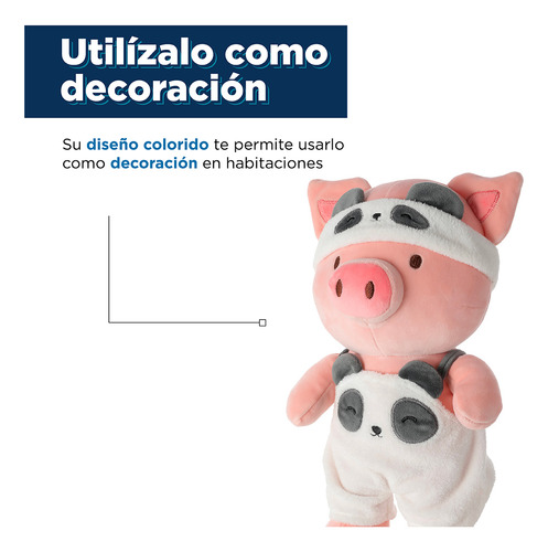 Miniso Peluche Cerdito Con Overol De Pandita Felpa 21x33 Cm