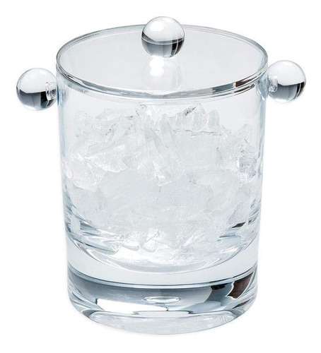 Cubo De Hielo Acrílico De 60 Oz Y Tapa En Cristal Transparen