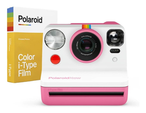 Kit Polaroid Now (pink) + Color I-type (8 Exp)