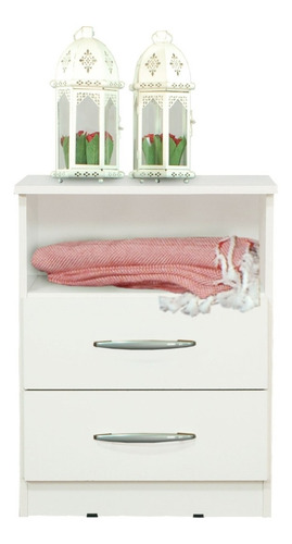 Mesa Luz Con 2 Cajones Mosconi Blanca 55958 - Luico Hogar