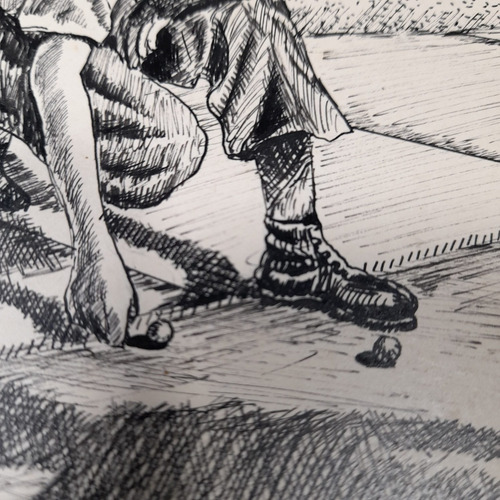 Imagem 6 de 8 de Desenho Pintura Nanquim Bico De Pena Datado 1953 Antigo