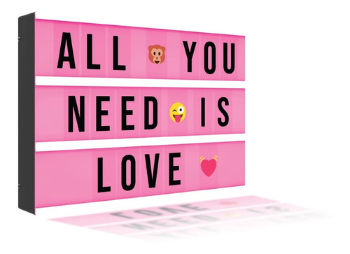 Caja De Luz Auraled Pizarra Luz Led Con Letras Emojis Otros