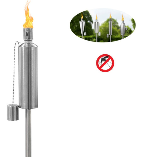 Antorcha De Acero Inoxidable Para Citronella Jardin