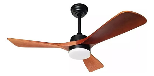 Ventilador Abanico Techo Con Control Remoto Y Luz Inverso 1.06 M Negro Nogal Madera 3