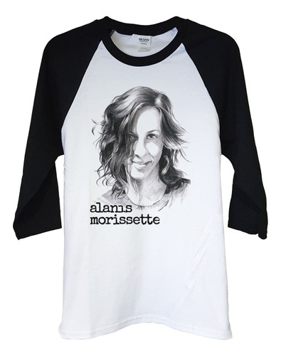 Polera Raglan 3/4 Alanis Morissette Face Pop Abominatron