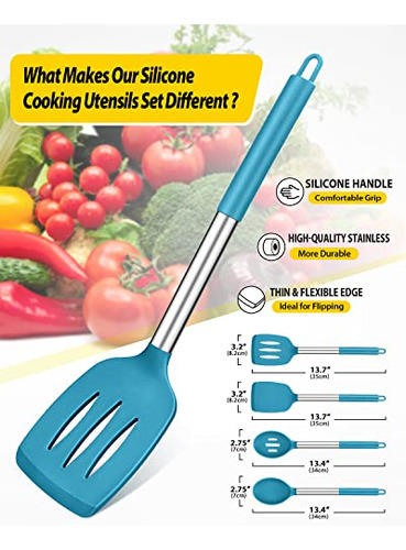 Juego De 4 Utensilios De Cocina De Silicona, Antiadherentes,