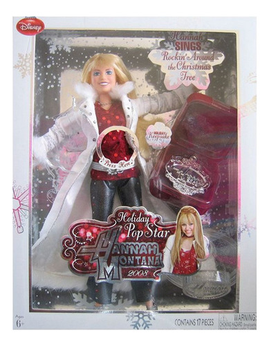 Figura De La Estrella Pop Navideña De Disney Hannah Montana