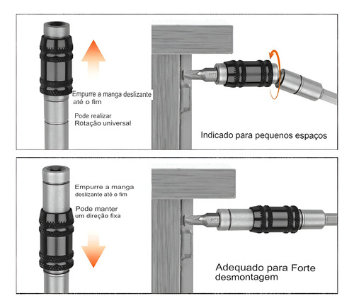 Extensor Ângulo Flexível Magnético Brocas Bits Parafusadeira
