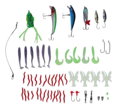 Kit De Iscas E Varas De Pesca, Conjunto Marítimo Telescópico