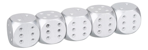 Juego De Dados Cuadrados Plateados, 5 Piezas, Aleación De Al