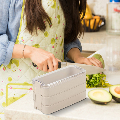 Caja Bento Apilable, Kit De Lonchera Con Cuchara Y Tenedor,