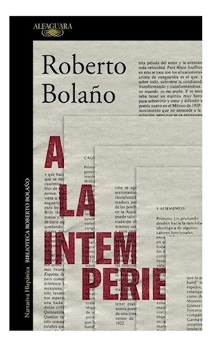Libro A La Intemperie (coleccion Narrativa Hispanica) De Bol