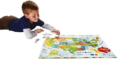 C.r. Gibson United States Map Floor Puzzle Juego Para Niños,