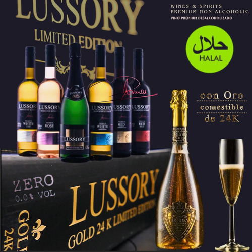 Cava Lussory Gold 24k Sin Alcohol Español -sparkling Premium