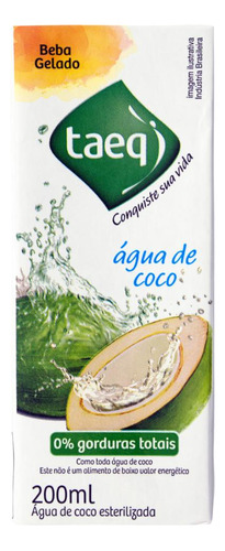 Água saborizada Taeq Água de Coco coco sem glúten em Caixa Tetra Pack