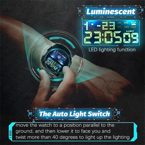 Reloj Deportivo Con Alarma De Luz Nocturna Único Y Moderno
