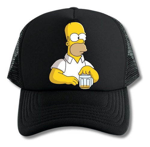 Gorra Tipo Trucker Negra Homero Cervecero