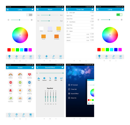 Lámpara De Techo Bt Music Modelo Star, Mando A Distancia Y