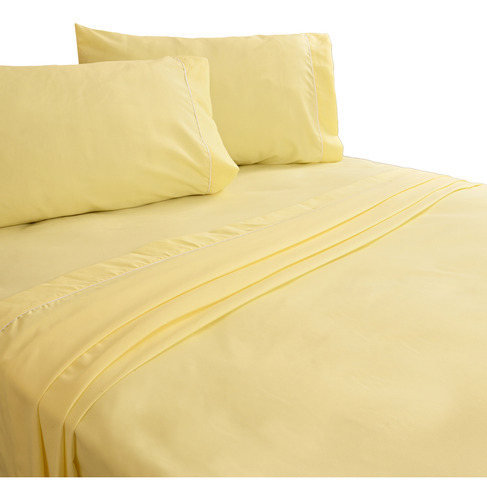 Sábanas King Size 2800 Hilos Extra Suave Premium Lisa Nature Tender Yellow Liso