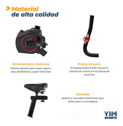Bicicleta Fija Spinning Ajustable Resistencia Profesional Yim Sports Alta Calidad Multifuncional Pjsp-02