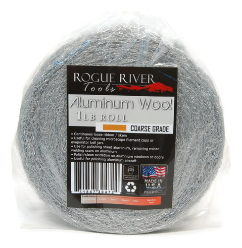 Rogue River Herramienta Rollo Lana 1lb Aluminio  Grueso