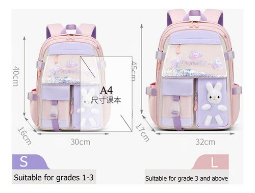 Mochila Kawai Con Forma De Conejo Con Bolsa For Bolígrafos,