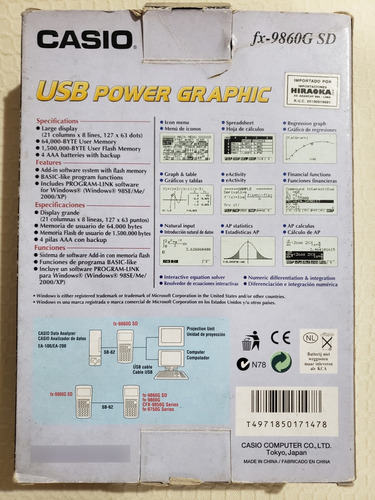 Calculadora Casio Usb Power Graphic Fx-9860g Sd (Usado)
