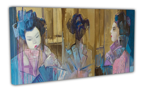 Cuadro Lienzo Canvas 45x60cm Pintura Geisha Tipo Oleo Arte