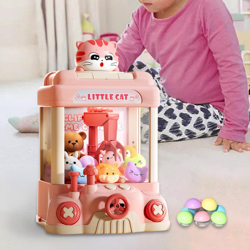 Máquina De Garra Pequena Fingir Jogar Jogo Dispensador Rosa