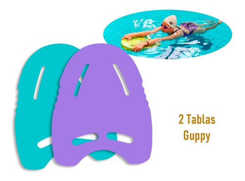 Pack 2 Pzas Tabla Flotante Guppy Apoyo Natación Aquafitness