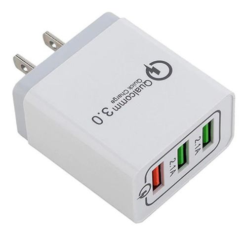 Cargador Con 3 Puertos Usb, Mxgel-001, Blanco Gris, 100-240