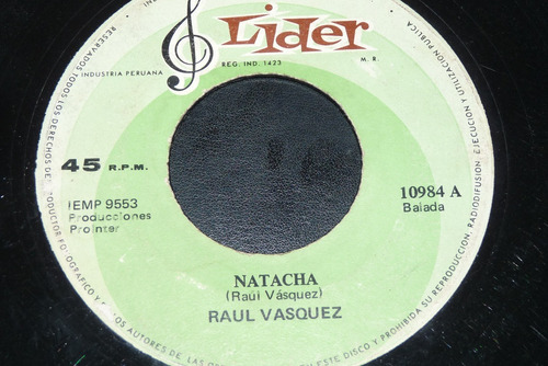 Jch- Raul Vasquez Natacha 45 Rpm