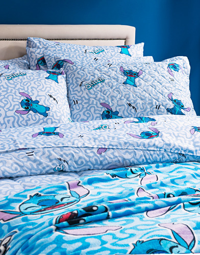Jogo De Cama Solteiro 3 Peças Disney 100% Algodão Macio Cor Lilo Cool Desenho Do Tecido Liso