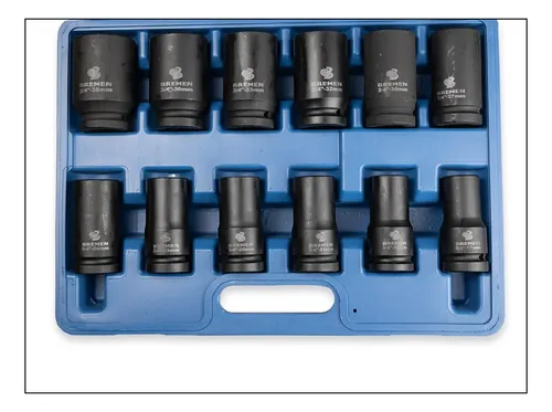 Jogo De Soquete Longo Impacto 3/4 12 Pcs Bremen 9465 Nf