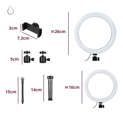 Ring Light Led Grande Com Suporte Para Celular E Tripé 1 Un