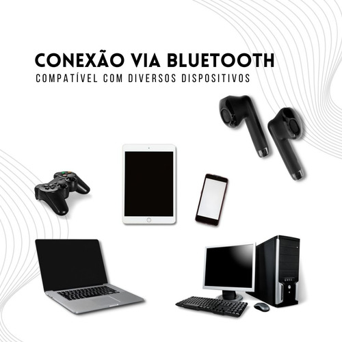 Fone Ouvido Kaidi Bluetooth Compatível C/iPhone 14 Pro Max Cor Preto Luz Verde