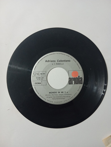 Vinilo Single Adriano Celentano // Mondo In Mi ( I-102 (Usado)