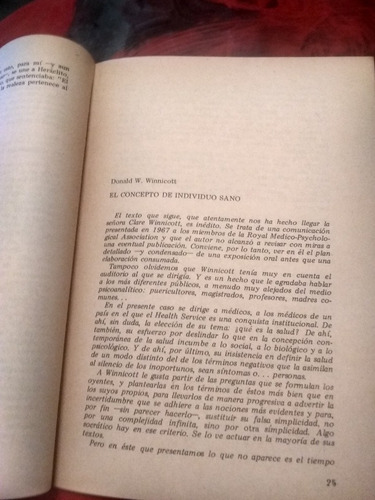 Donald Ewinnicott. Winnicott,green, Mannoni, 1978/125 Pág. (Usado)
