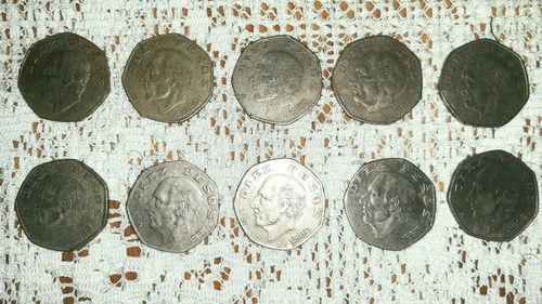 Moneda Antigua De $10 Heptagonal De 1980 En Buen Estado 