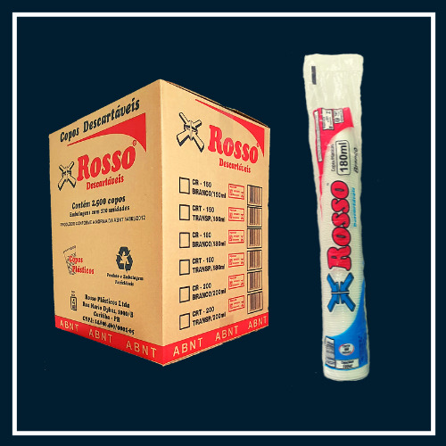 Copo Descartável 180ml Caixa C/ 2500un Branco