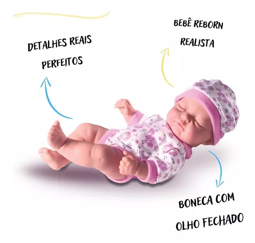 Bebe reborn como olho fechado e fofinha