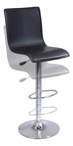 Banqueta Ecocuero Con Respaldar Alto X 2 Unidades Cromado Blanco