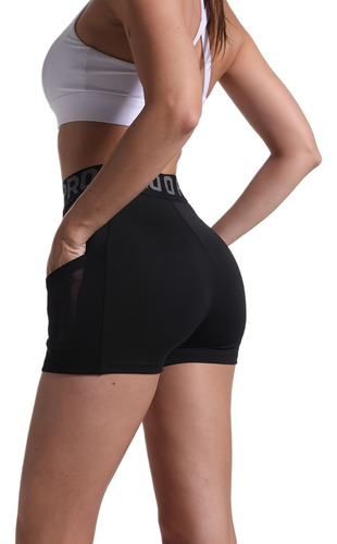 Pantalones Cortos Deportivos De Cintura Alta Con Bolsillos