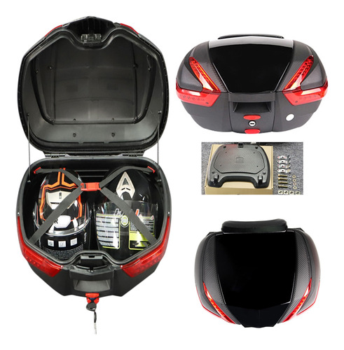 Caja Para Moto Top Case Pantalla Led Motocicleta 35l Caja