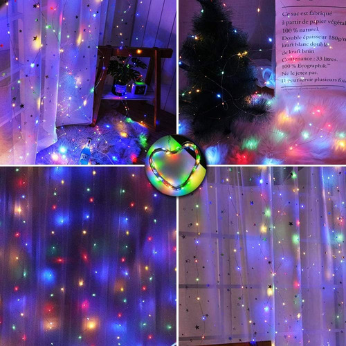 Cadena De Luces Led De 6 X 3 Metros, 8 Modos De Luz