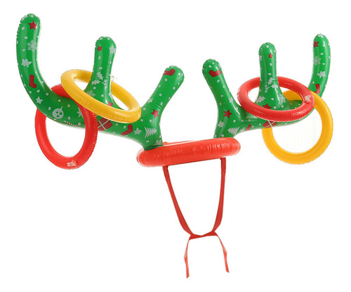 4 Anel Lançar Brinquedo Conjunto Inflável Chifre Natal